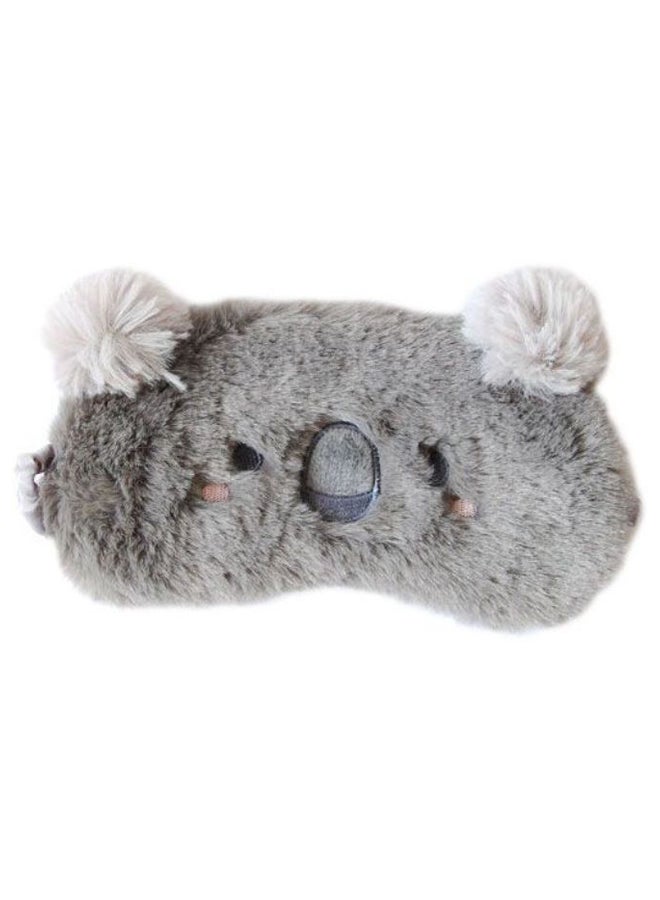 Generic - Fluffy Plush Animal Cartoon Sleeping Eye Mask Grey - Image 1