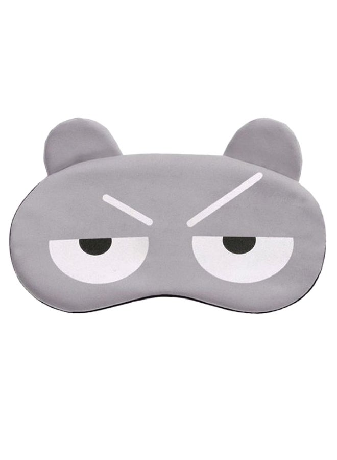 قناع عين للنوم بتصميم كرتوني مضحك غاضب رمادي/أبيض/أسود