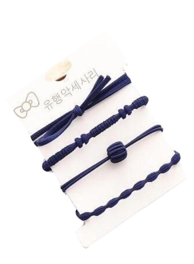 4-Piece Hair Strap Rubber Band Set Blue