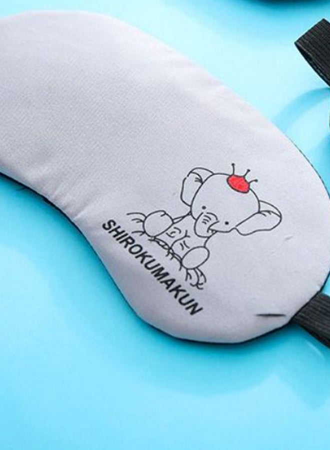 Elephant Shirokumakun Print Sleeping Eye Mask Grey/Black/Red  - Image 2