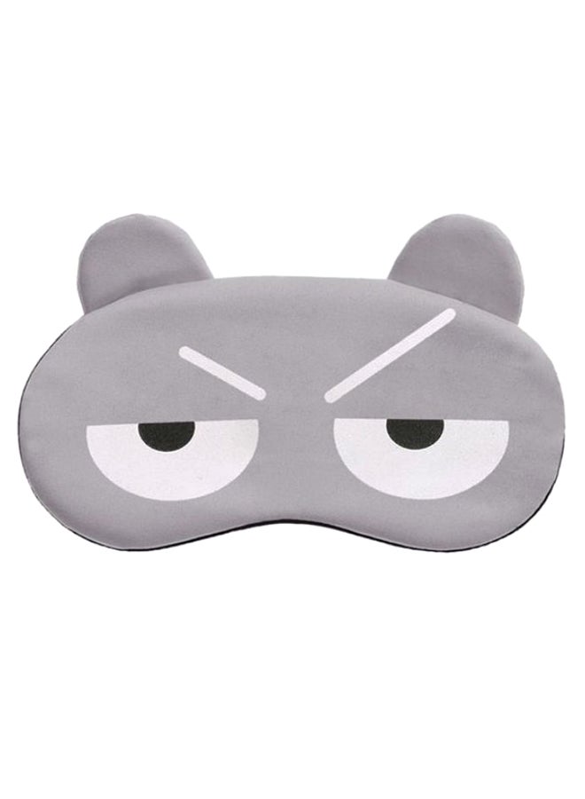 قناع عين للنوم بتصميم كرتوني مضحك غاضب رمادي / أبيض / أسود