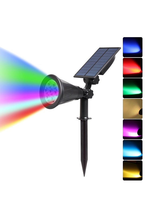 YWXLight - 2-In-1 Waterproof 4 Led Solar Spotlight Black 18x9x15centimeter - Image 1