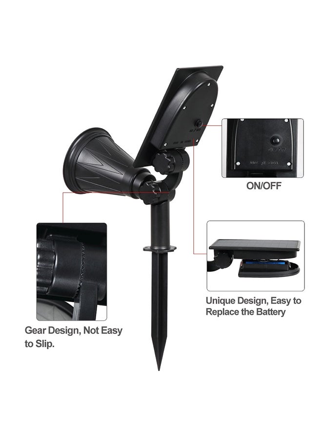 YWXLight - 2-In-1 Waterproof 4 Led Solar Spotlight Black 18x9x15centimeter - Image 1