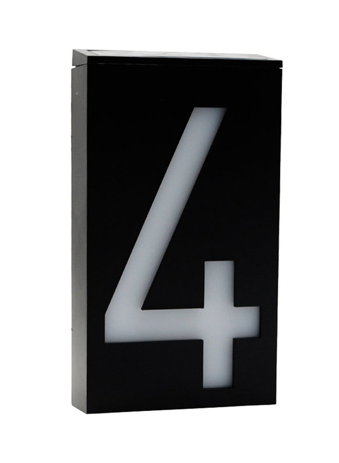 YWXLight - Lamp House Number Porch Lights With Solar Pannel Black/White 21x12x12centimeter - Image 1