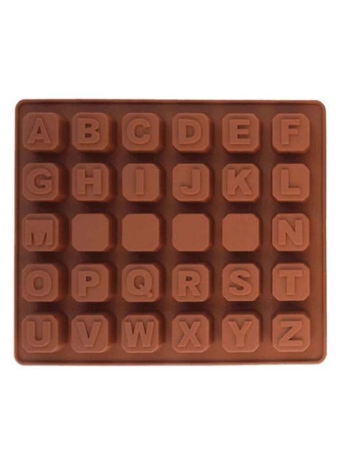 26-Alphabet 3D Chocolate Mould Brown 15 x 18cm - Image 1