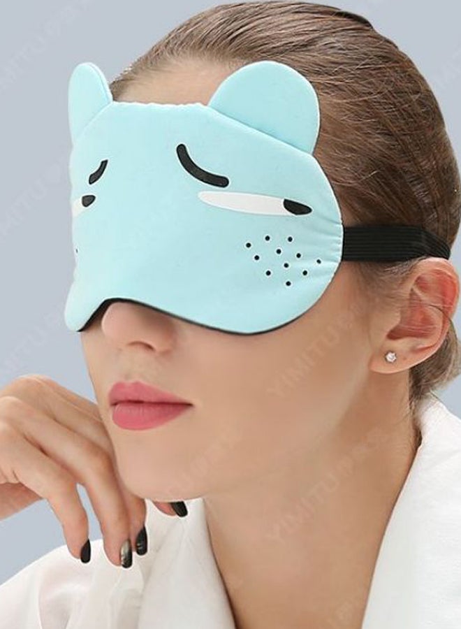 قناع العين للنوم بتصميم كرتوني مضحك أزرق/أسود/أبيض  - Image 2