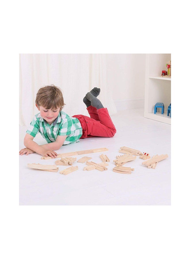 Bigjigs Rail 25-Piece Rail Low Level Track Wooden Expansion Set  - Image 2