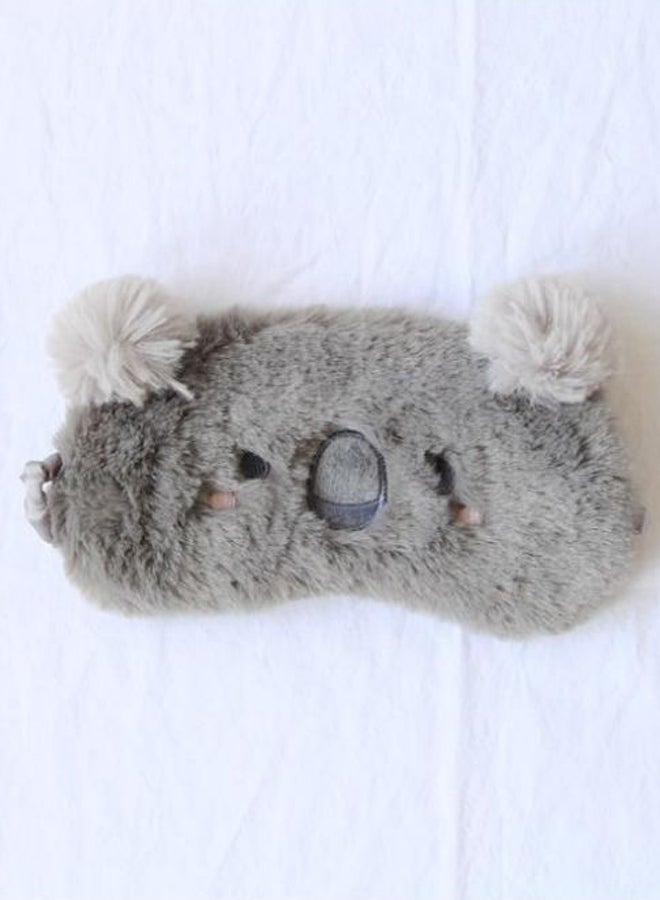 3D Fluffy Plush Animal Cartoon Sleeping Eye Mask Grey  - Image 2