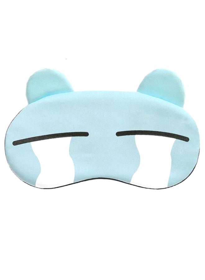 Funny Cartoon Face Sleeping Eye Mask Blue/Black/White