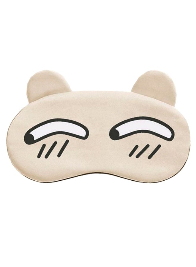 Funny Cartoon Sleeping Eye Mask Beige/Black/White
