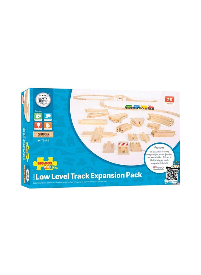 Bigjigs Rail 25-Piece Rail Low Level Track Wooden Expansion Set  - Image 1