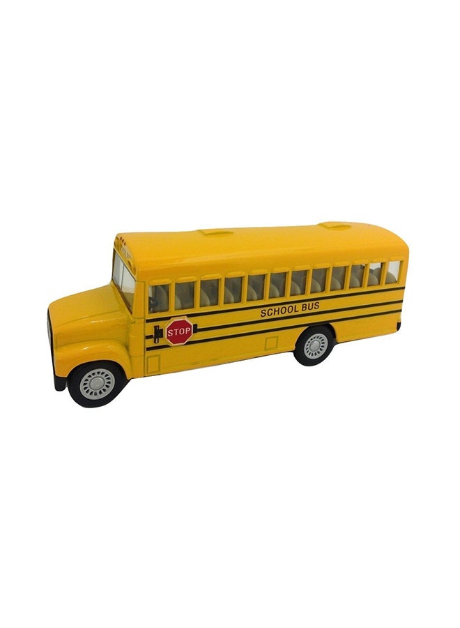 KinsFun Long-Nose School Bus With Pull-Back And Open-Able Doors Model - Image 2