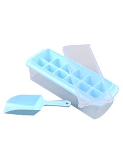12-Cavity Ice Cube Tray With Accessory Blue/Clear 9.5 x 26centimeter