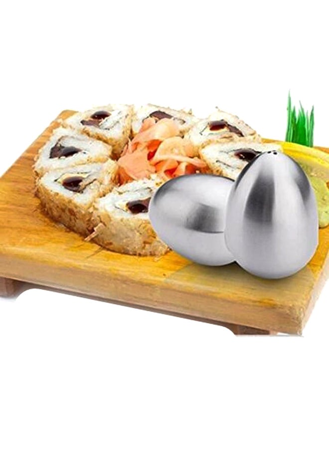 Generic - Amusing Egg Shape Seasoning Can Silver - Image 1