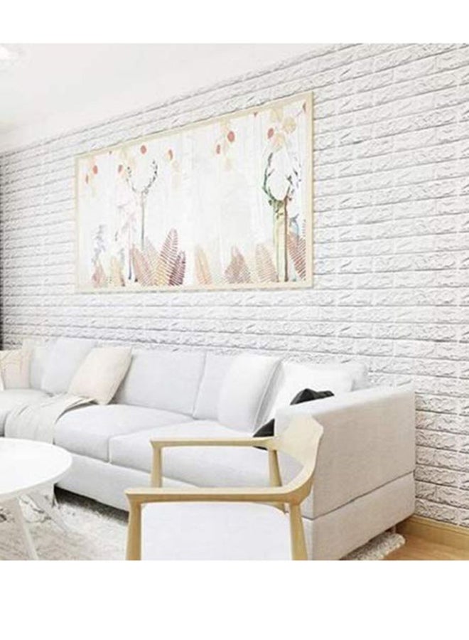 Cool Baby - 10-Piece 3D Brick Pattern Decorative Wallpaper Set Off White 70x77x0.5cm - Image 1