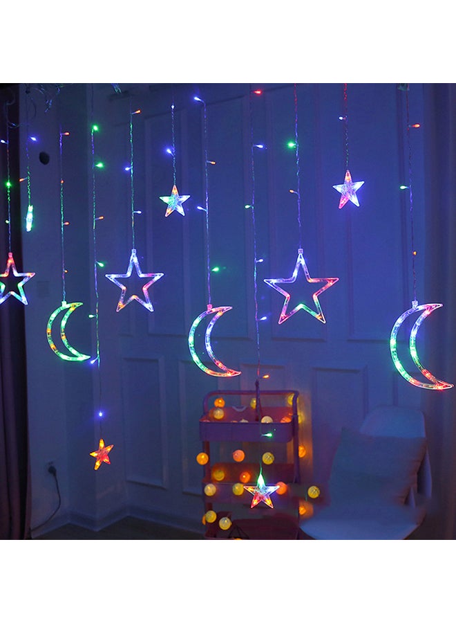 مصابيح بإضاءة LED للستائر بتصميم قمر ونجوم. متعدد الألوان 20x15x8سم - Image 3