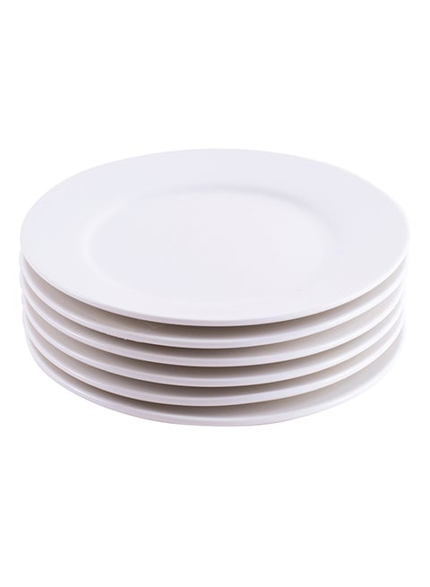 6-Piece Bread Plate White 15centimeter