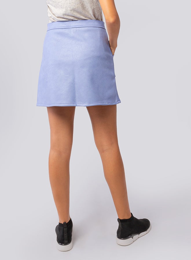 Youthful - Leather Look Mini Skirt With Pockets Purple - Image 1