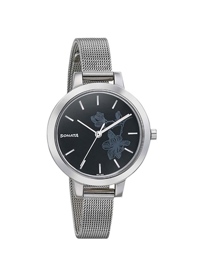 سوناتا ساعة يد بعقارب مصنوعة من المعدن طراز 8141SM09 women
