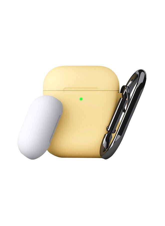 KeyBudz Podskinz Switch Case Cover For Apple AirPods 1/2 Yellow/White  - Image 2
