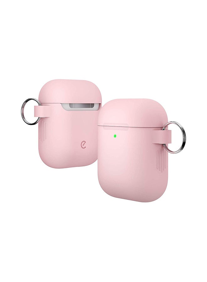 KeyBudz Podskinz Switch Case Cover With Key Chain For Apple AirPods 1/2 Pink/White  - Image 3