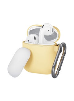 KeyBudz Podskinz Switch Case Cover For Apple AirPods 1/2 Yellow/White  - Image 1