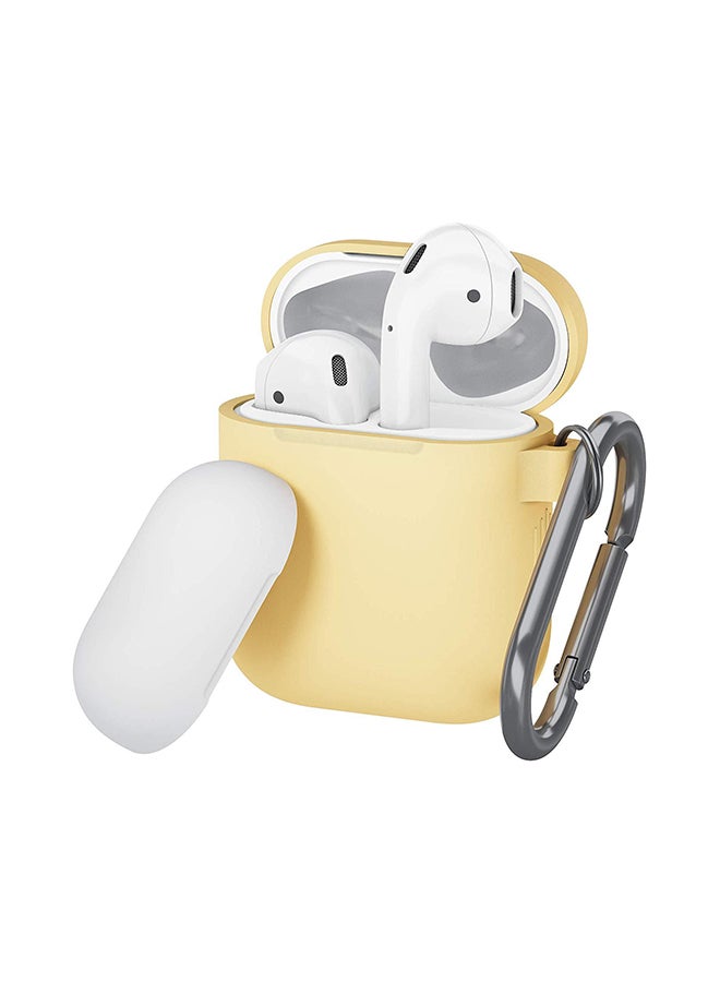 KeyBudz Podskinz Switch Case Cover For Apple AirPods 1/2 Yellow/White  - Image 1