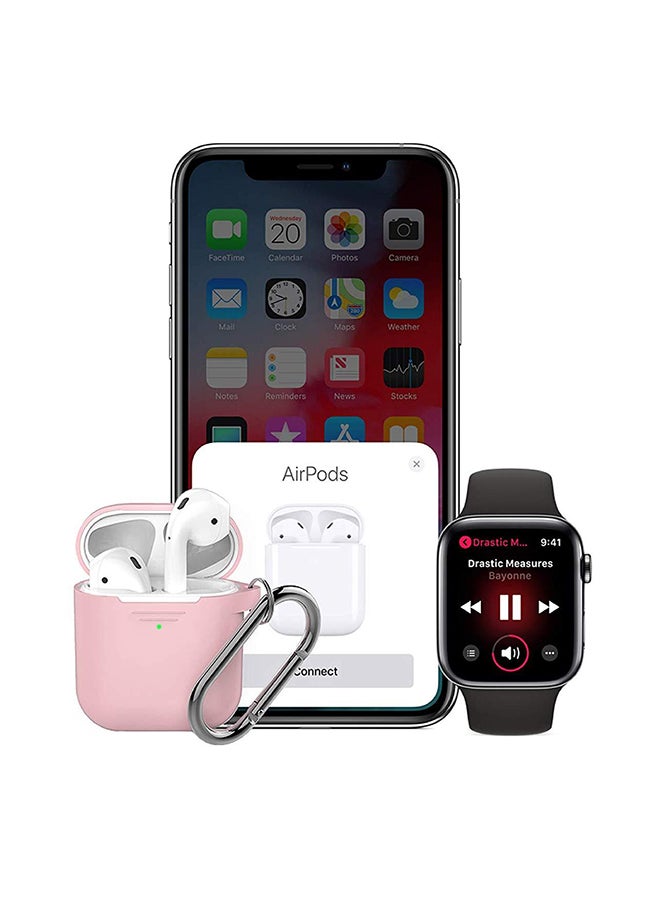 KeyBudz - Podskinz Case Cover With Key Chain For Apple AirPods 1/2 Pink - Image 1