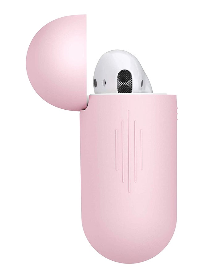 KeyBudz Podskinz Switch Case Cover With Key Chain For Apple AirPods 1/2 Pink/White  - Image 2