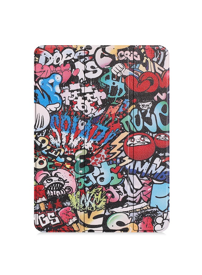 Horizontal Flip Graffiti Pattern Colored Painted Leather Case for iPad Pro 11 inch (2018) multicolor  - Image 2