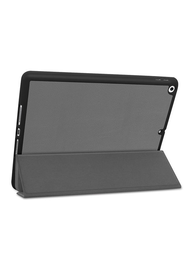 Generic - Custer Texture Horizontal Flip Smart TPU Leather Case With Sleep/Wake-up Function/Three-folding Holder And Pen Slot For Apple iPad 10.2 Grey - Image 1