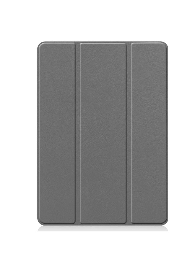 Generic - Custer Texture Horizontal Flip Smart TPU Leather Case With Sleep/Wake-up Function/Three-folding Holder And Pen Slot For Apple iPad 10.2 Grey - Image 1