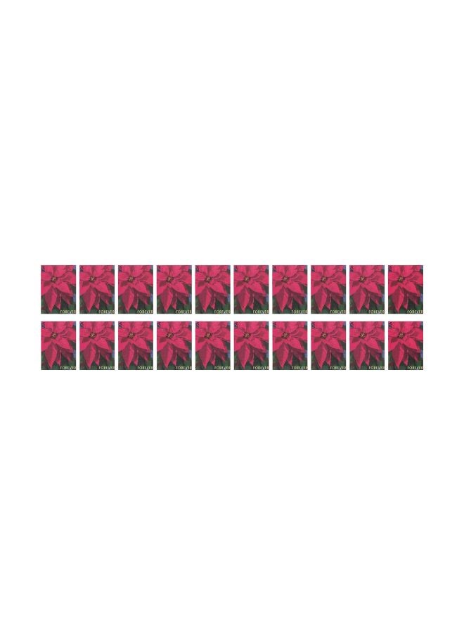 20-Piece Poinsettia Forever Postage Stamps - v1579703099/N33535308A_1