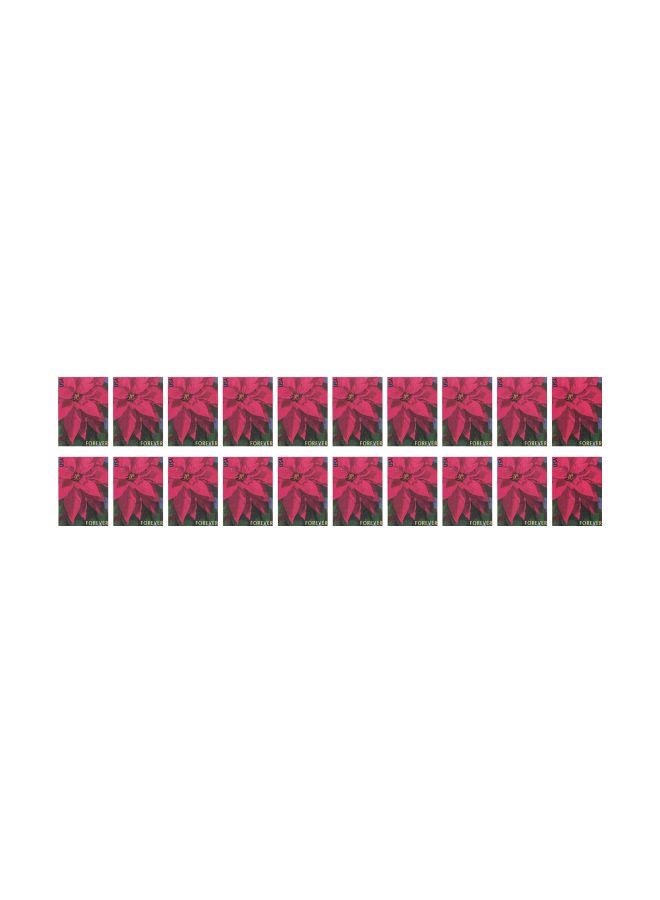 USPS 20-Piece Poinsettia Forever Postage Stamps 