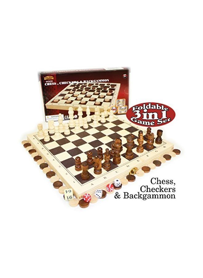 هوم وير لعبة الشطرنج ، الداما ولعبة طاولة الزهر، 3 في 1 طراز FBA_1544 . - Image 3