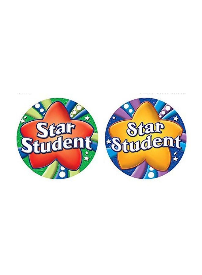 Teacher Created Resources Pack Of 4 Star Student Wear'Em Badges Stickers 4497 2.37inch - Image 2