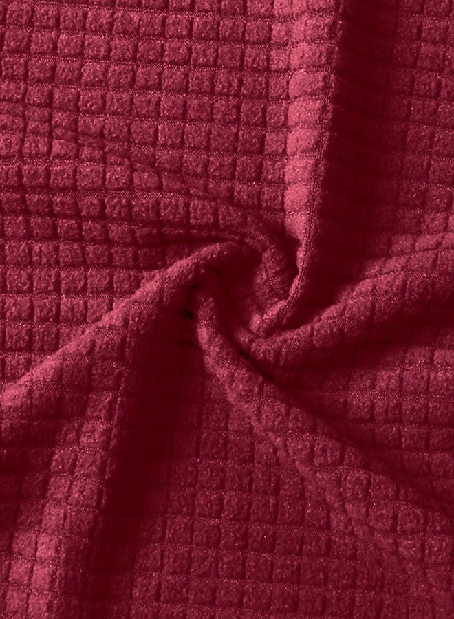 Anti-Slip Soft Sofa Cover Wine Red 39x10x31cm - Image 3