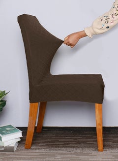 Generic Stretchable Dining Chair Slipcover Coffee 12X1X12centimeter  - Image 4