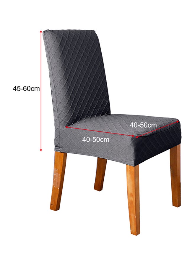 Generic Stretchable Dining Chair Slipcover Deep Gray 12X1X12centimeter  - Image 3