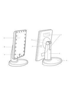 ماركة غير محددة مرآة مكياج مع أضواء LED مدمجة أسود  - Image 3