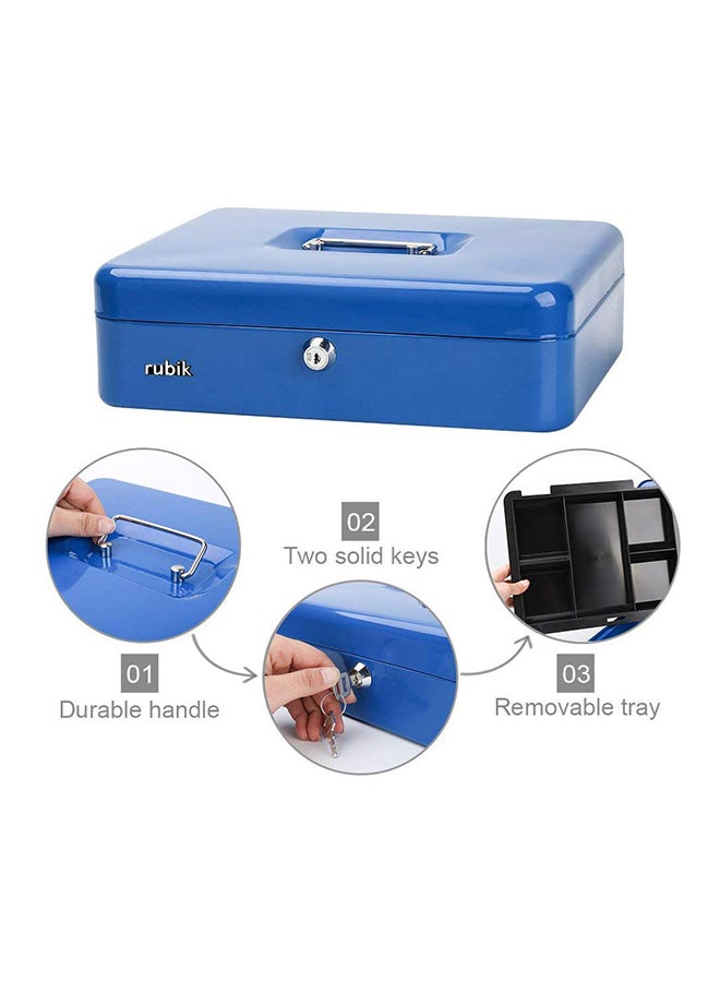 روبيك خزانة بتصميم صندوق مقسم لحفظ المال قابلة للنقل ومزودة بقفل أزرق 30 x 24 x 9Ø³Ù†ØªÙŠÙ…ØªØ± - Image 3