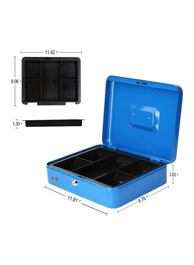 روبيك خزانة بتصميم صندوق مقسم لحفظ المال قابلة للنقل ومزودة بقفل أزرق 30 x 24 x 9Ø³Ù†ØªÙŠÙ…ØªØ± - Image 4