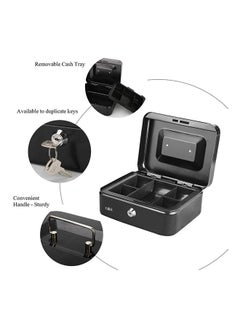 Rubik Portable Money Safe Box with Tray And Lock Black 20 x 17.5 x 9centimeter  - Image 4