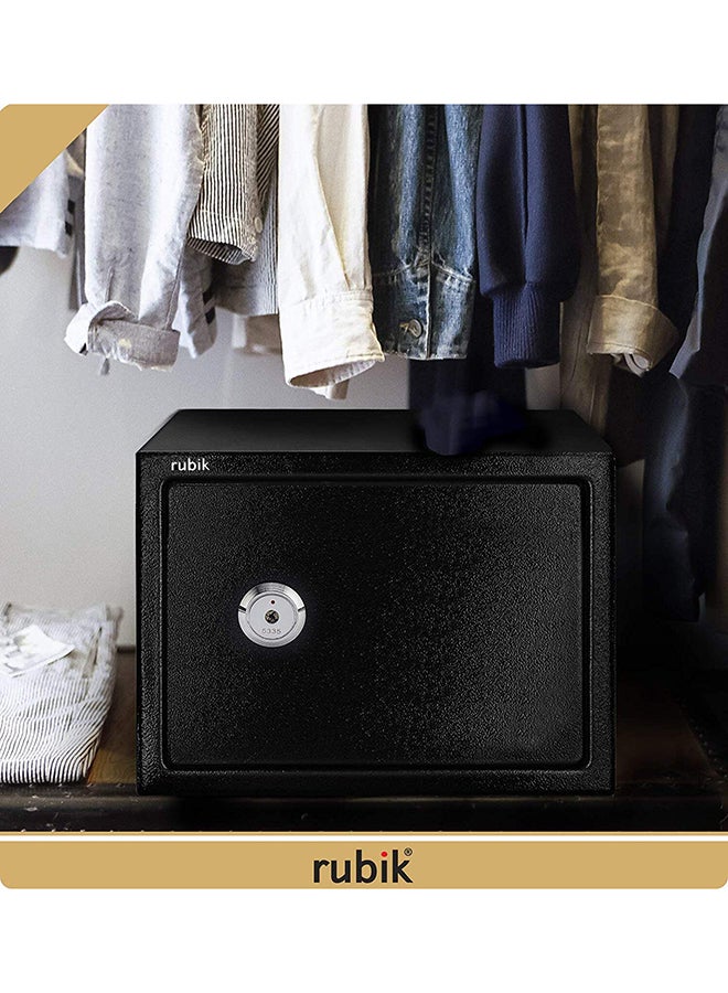 Rubik Simple Security Safe Box With Key Black 25 x 35 x 25centimeter - Image 3