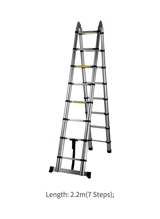Portable Multi-Use Extension Telescopic Ladder Silver 2.2meter - Image 3