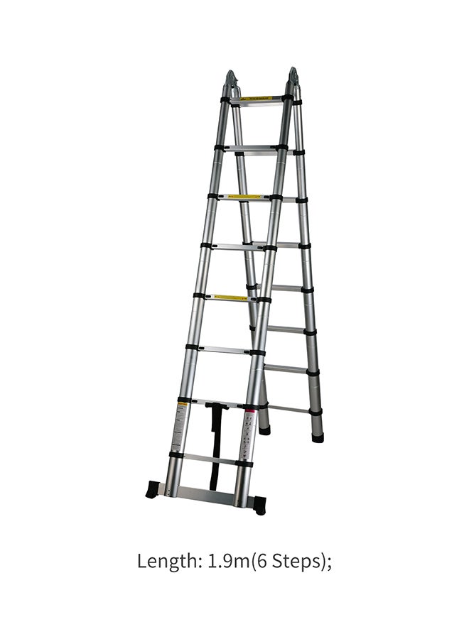 Portable Multi-Use Extension Telescopic Ladder Silver 1.9meter - Image 3