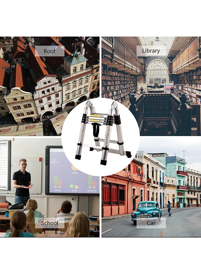 Portable Multi-Use Extension Telescopic Ladder Silver 2.2meter - Image 4