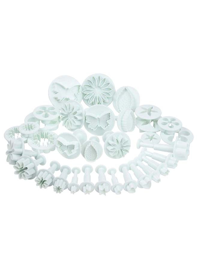 33-Piece Fondant Cake Decorating Cutter Set White - Image 1