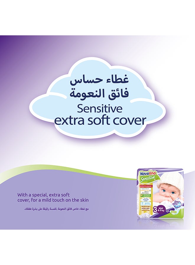 Sensitive Dry Matrix Diaper, Size 3 Midi (4-9 kg)