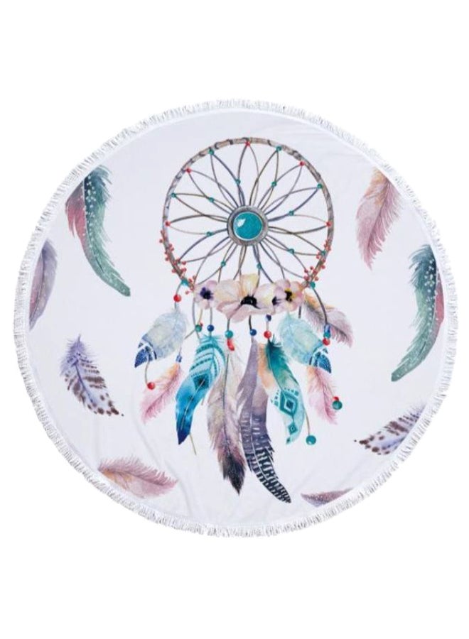 Dream Catcher Printed Round Beach Towel Multicolour 60inch - Image 1